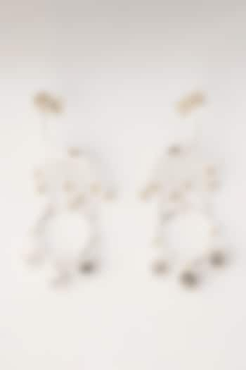 White Finish Pearl Dangler Earrings by Suhani Pittie at Pernia's Pop Up Shop