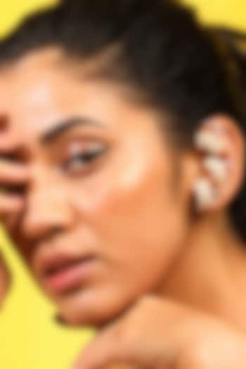 Gold Finish Pearl Ear Cuffs by Suhani Pittie at Pernia's Pop Up Shop