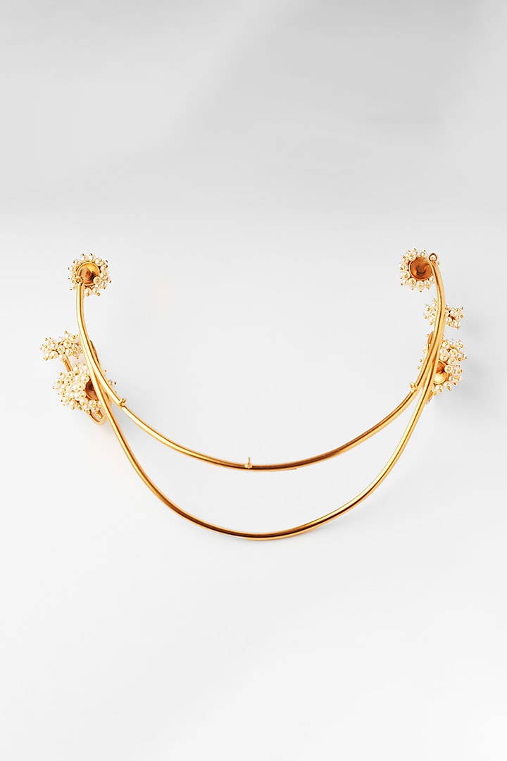 Gold Pearl Hairband by Suhani Pittie