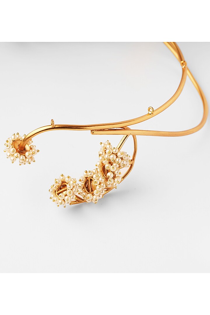 Gold Pearl Hairband by Suhani Pittie at Pernia's Pop Up Shop