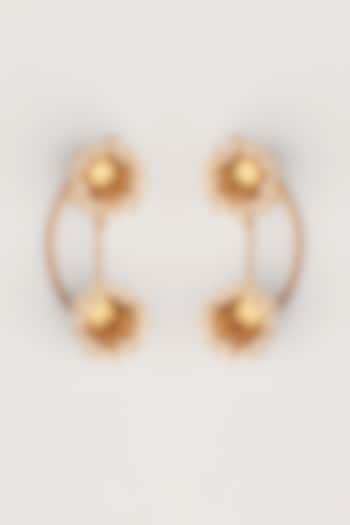 Gold Finish Pearl Ear Clips by Suhani Pittie
