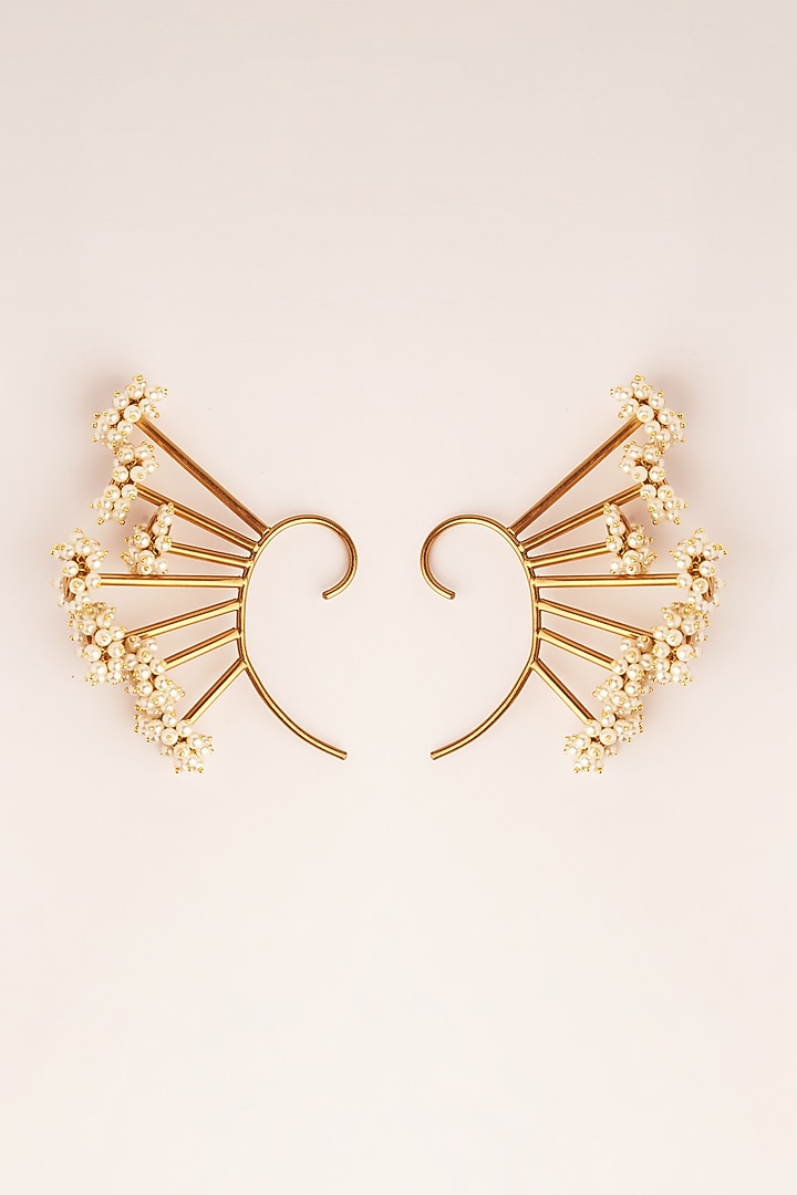 Gold Plated Pearl Earcuffs by Suhani Pittie at Pernia's Pop Up Shop