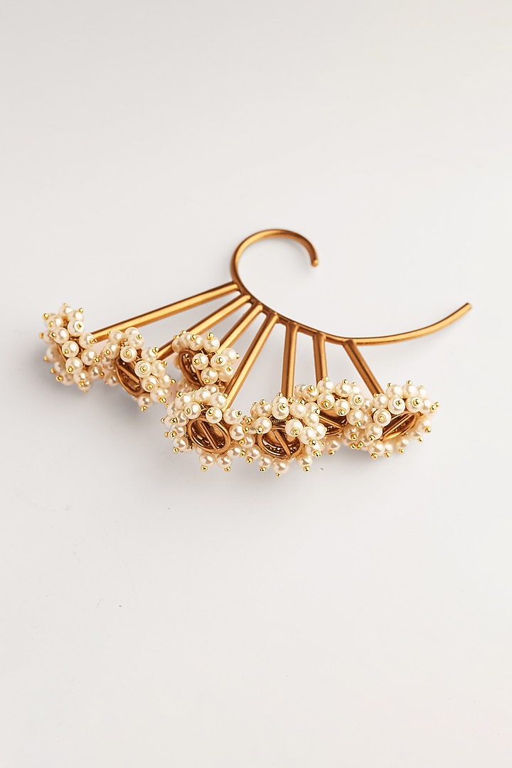 Gold Plated Pearl Earcuffs by Suhani Pittie at Pernia's Pop Up Shop