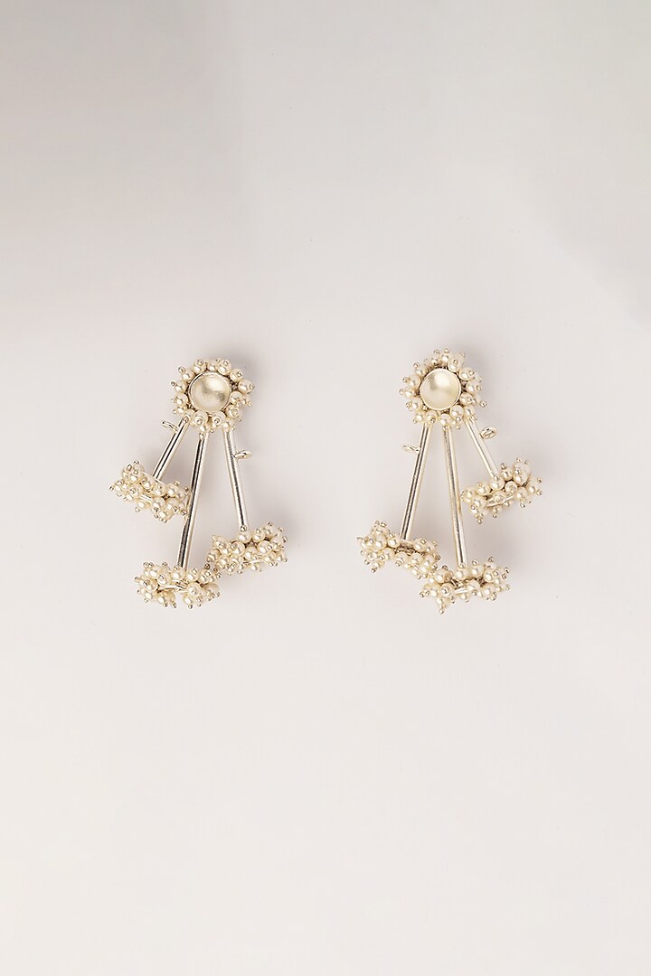 White Finish Pearl Statement Hair Pins by Suhani Pittie