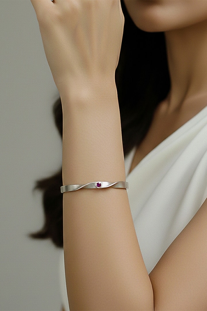 Gold Plated Ruby Stone Cuff by Suhani Pittie at Pernia's Pop Up Shop