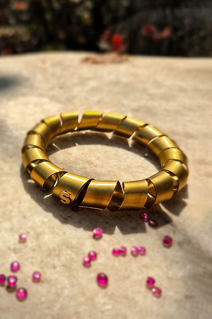 Gold Plated Brass Spiral Cuff by Suhani Pittie at Pernia's Pop Up Shop