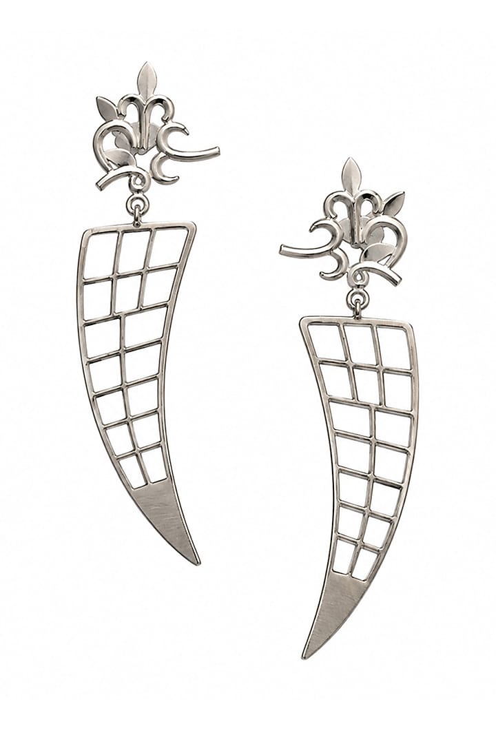 Silver Finish Handcrafted Dangler Earrings by Suhani Pittie at Pernia's Pop Up Shop