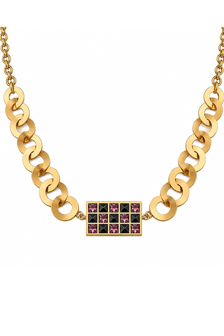 Gold Plated Cubic Zirconia Statement Pendant Necklace by Suhani Pittie at Pernia's Pop Up Shop
