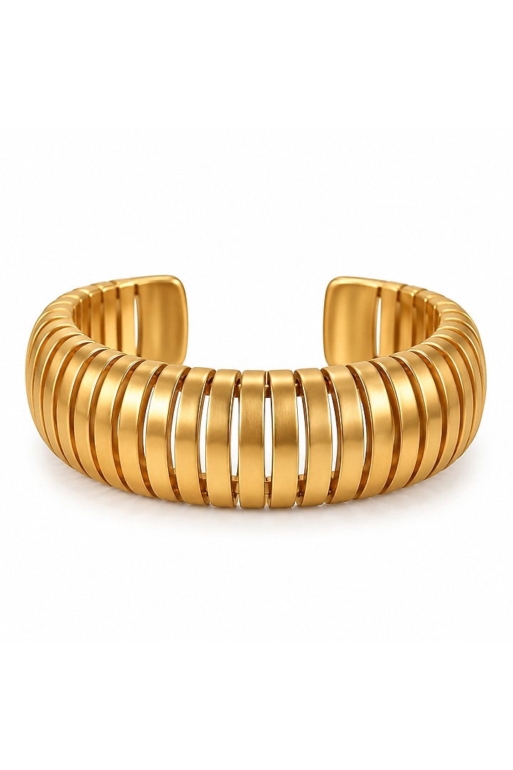 Gold Plated Chunky Cuff Bangle by Suhani Pittie at Pernia's Pop Up Shop
