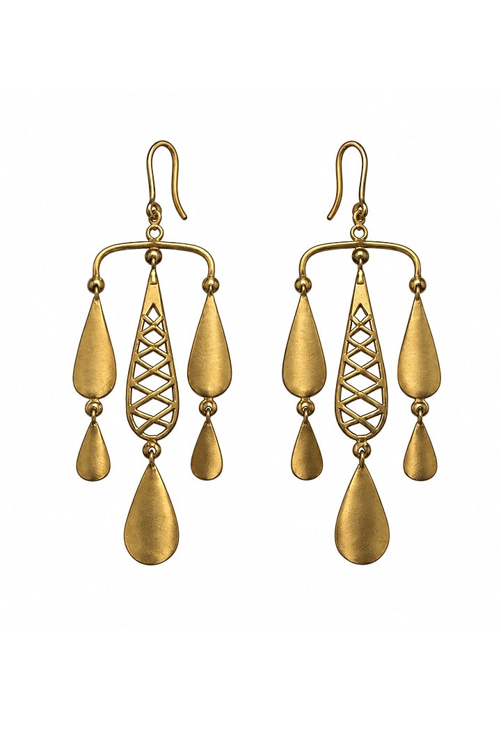 Gold Plated Chandelier Earrings by Suhani Pittie at Pernia's Pop Up Shop