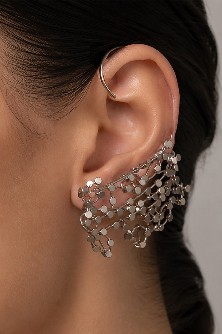 Silver Finish Ear Cuffs by Suhani Pittie at Pernia's Pop Up Shop