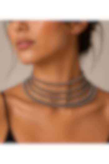 Silver Finish Handcrafted Choker Necklace by Suhani Pittie at Pernia's Pop Up Shop