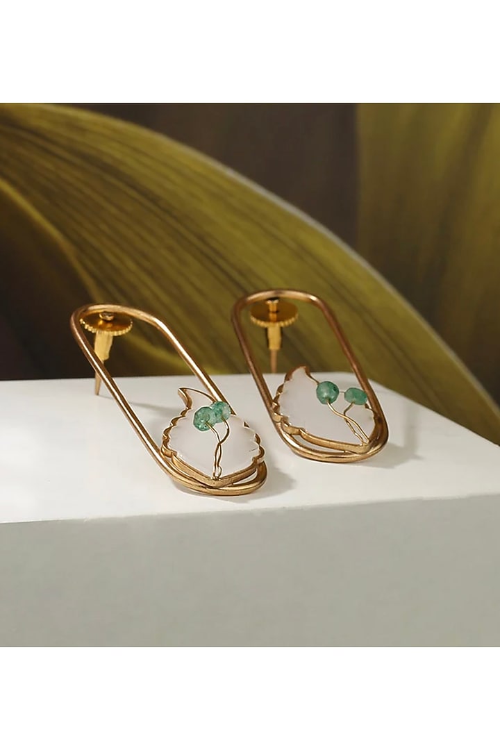 Gold Plated Dangler Earrings by Suhani Pittie at Pernia's Pop Up Shop