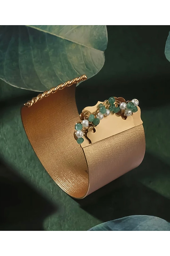 Gold Plated Openable Cuff Bangle by Suhani Pittie at Pernia's Pop Up Shop