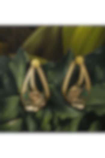 Gold Plated Emerald Stone Dangler Earrings by Suhani Pittie at Pernia's Pop Up Shop