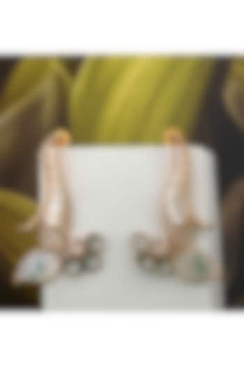 Gold Plated Pearl & Crystal Dangler Earrings by Suhani Pittie at Pernia's Pop Up Shop