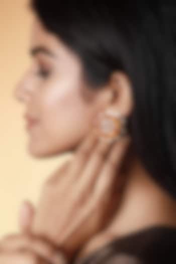 Gold Finish Pearl Stud Earrings by Suhani Pittie at Pernia's Pop Up Shop