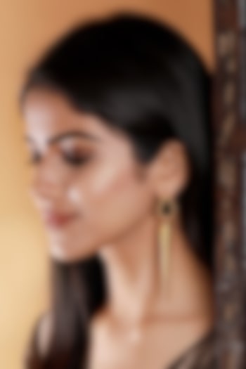 Gold Finish Cone Dangler Earrings by Suhani Pittie at Pernia's Pop Up Shop