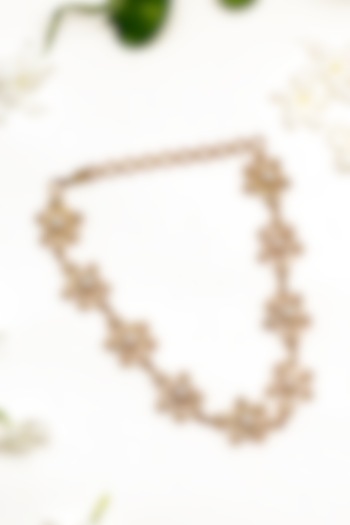 Gold Finish Pearl Choker Necklace by Suhani Pittie