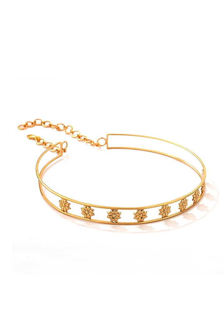 Gold Finish Choker Necklace by Suhani Pittie at Pernia's Pop Up Shop