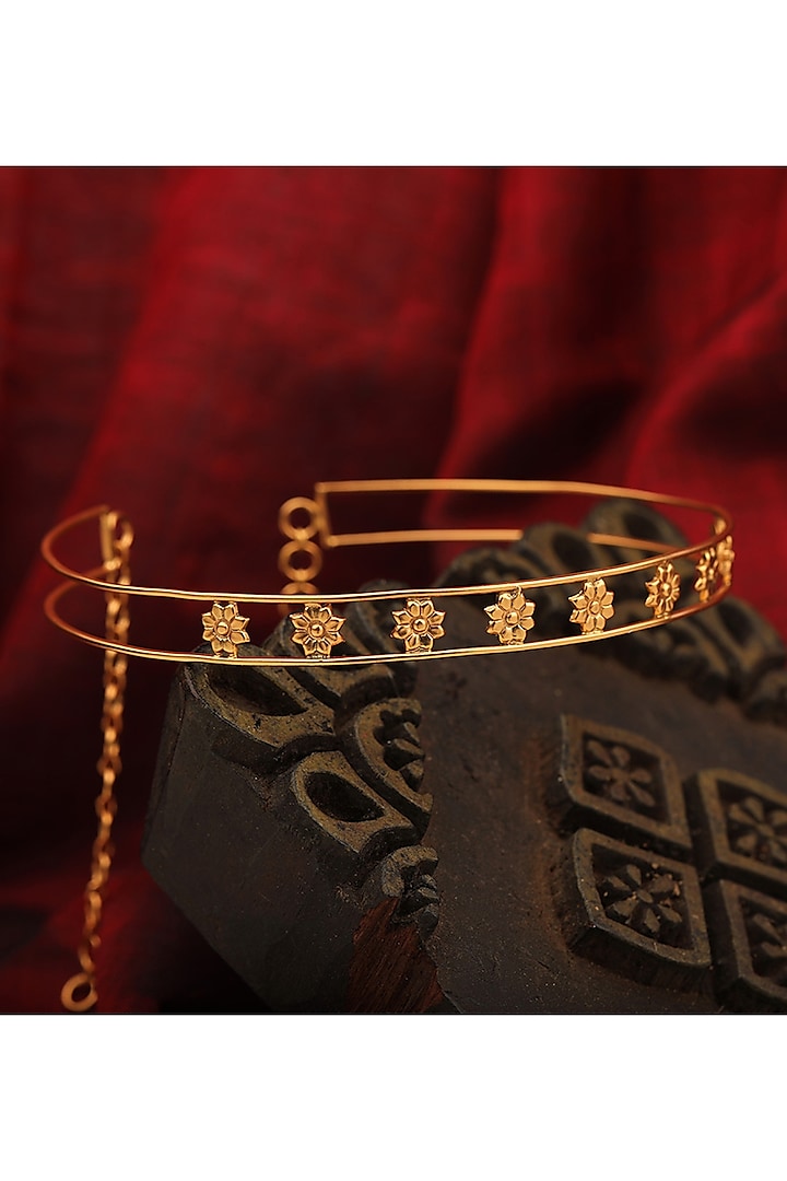 Gold Finish Choker Necklace by Suhani Pittie