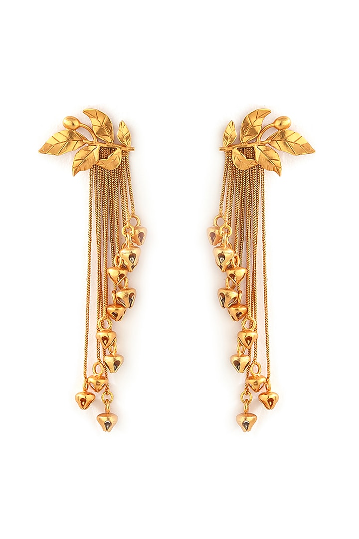 Gold Plated Tassel Chain Earrings by Suhani Pittie at Pernia's Pop Up Shop