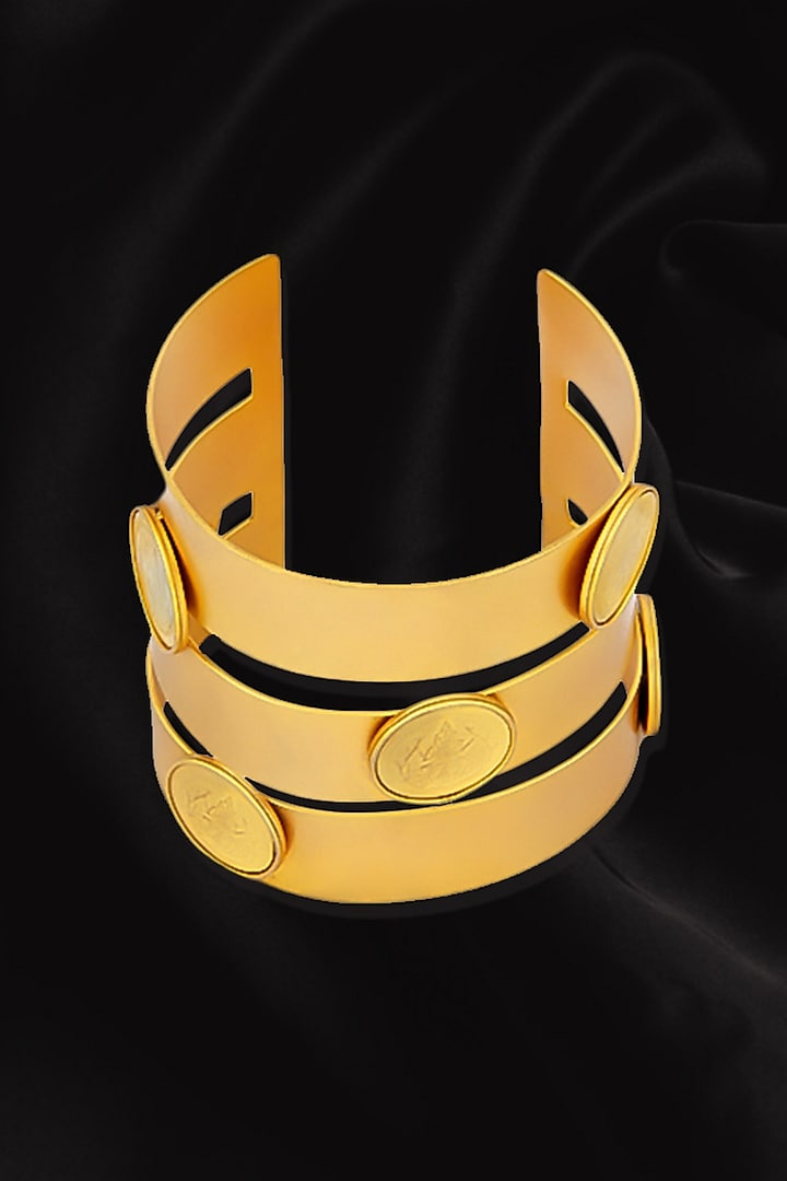 Gold Plated Coin Temple Handcuff by Suhani Pittie at Pernia's Pop Up Shop