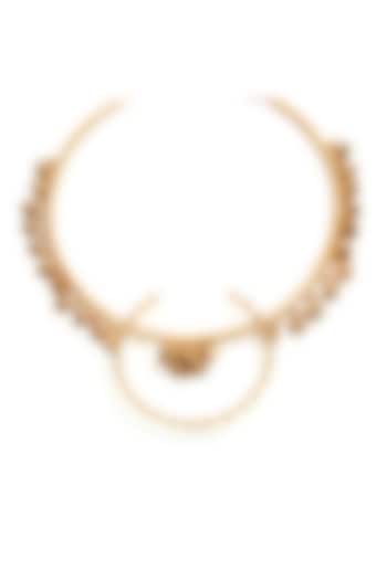 Gold Plated Dotted Ghungroo Hanging Necklace by Suhani Pittie at Pernia's Pop Up Shop