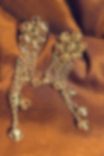 Gold Plated Ghungroo Hanging Floral Chain Earrings by Suhani Pittie at Pernia's Pop Up Shop