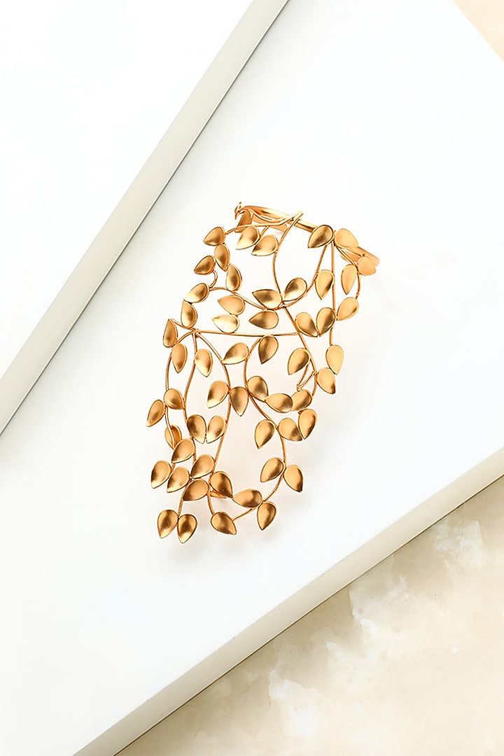 Gold Plated Leaves & Vine Adjustable Haathphool by Suhani Pittie at Pernia's Pop Up Shop