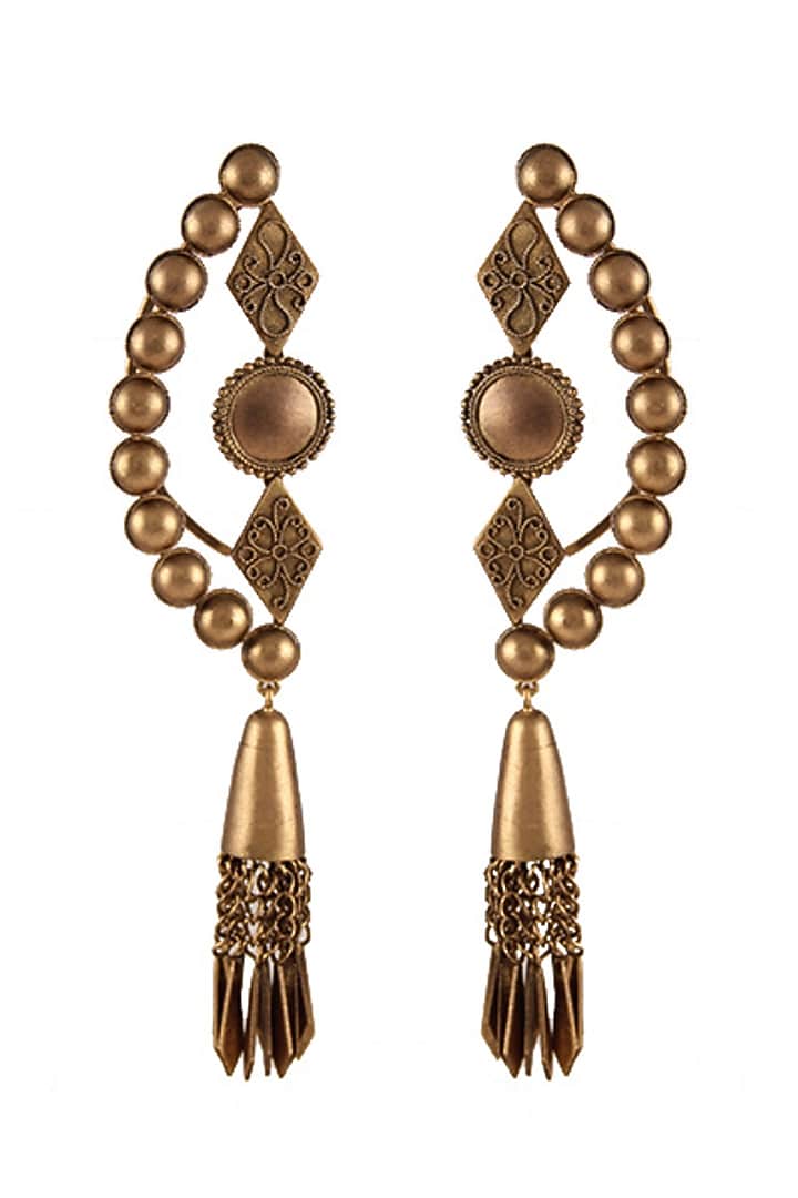Gold Plated Chakra & Kite Jhumka Earrings by Suhani Pittie at Pernia's Pop Up Shop
