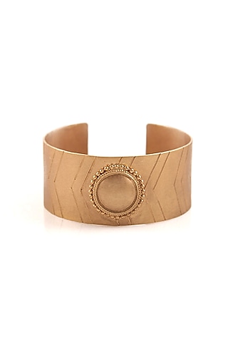 Gold Plated Surya Chakra Adjustable Hand Cuff by Suhani Pittie