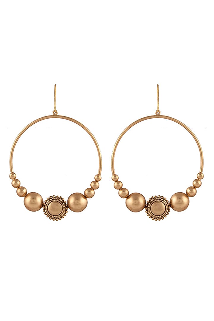 Gold Plated Mahi Chakra Hoop Earrings by Suhani Pittie at Pernia's Pop Up Shop