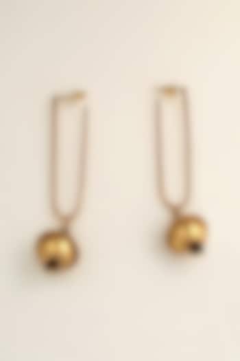 Gold Plated Engraved Ball Drop Earrings by Suhani Pittie at Pernia's Pop Up Shop
