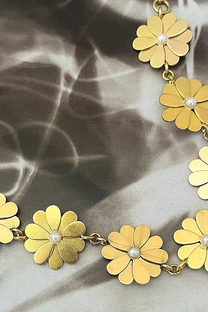 Gold Plated Floral Necklace by Suhani Pittie at Pernia's Pop Up Shop