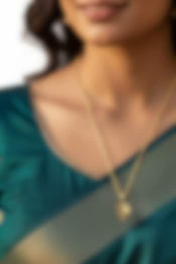Gold Plated Engraved Ball Pendant Necklace by Suhani Pittie at Pernia's Pop Up Shop