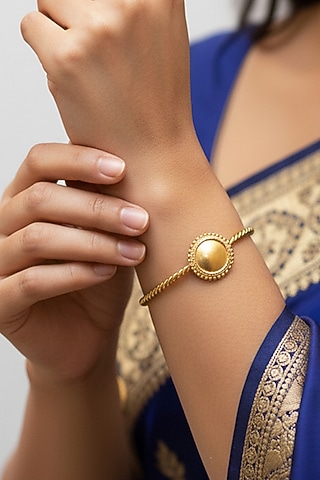 Gold Plated Surya Cuff Bangle by Suhani Pittie