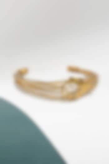 Gold Plated Crystal Handcrafted Cuff Bangle by Suhani Pittie at Pernia's Pop Up Shop
