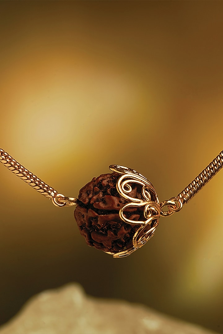 Gold Plated Rudraksha Choker Necklace by Suhani Pittie at Pernia's Pop Up Shop