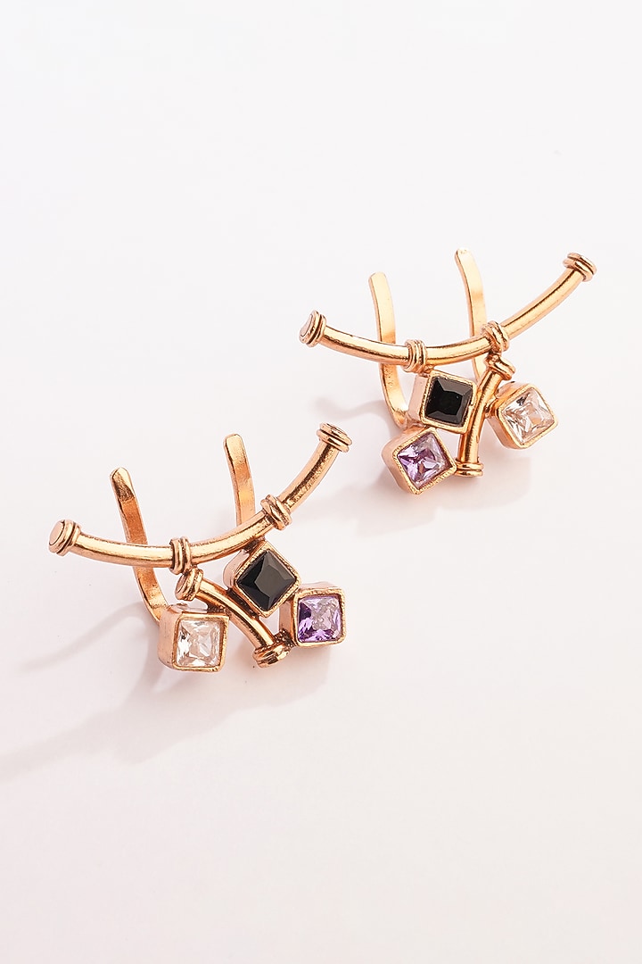 Gold Plated Cubic Zirconia Ear Cuffs by Suhani Pittie at Pernia's Pop Up Shop