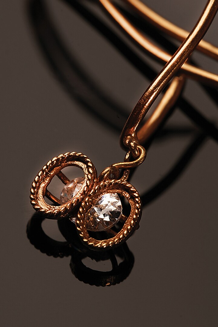 Gold Plated Pearl & White Crystal Ear Cuffs by Suhani Pittie at Pernia's Pop Up Shop