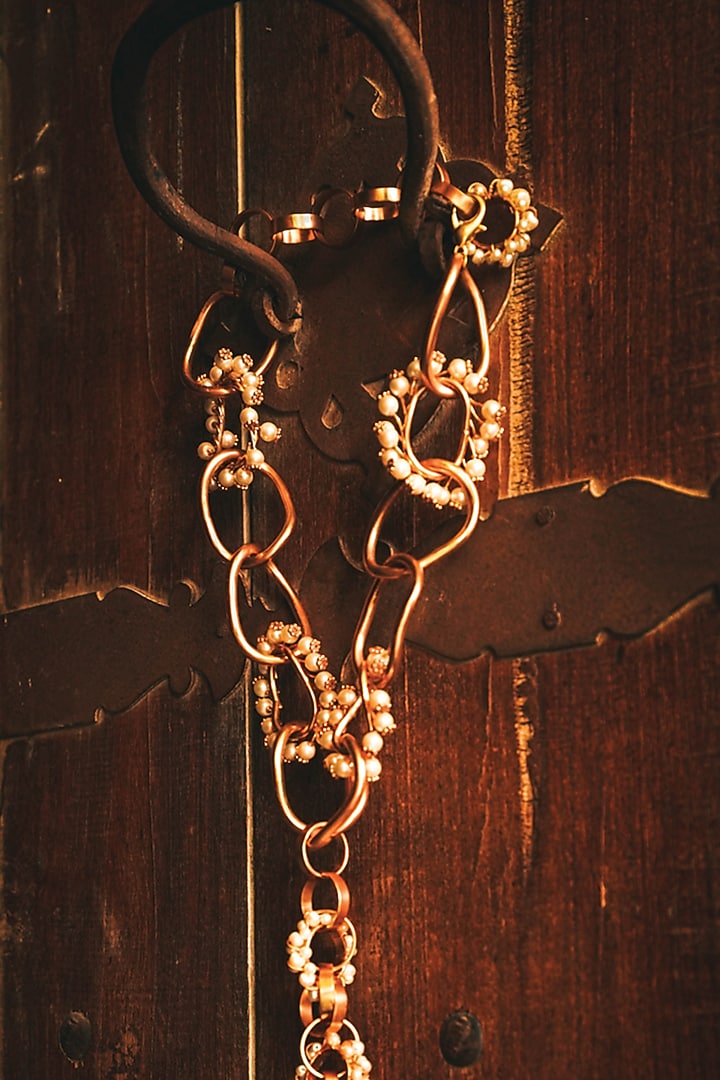 Gold Plated Pearl Link Chain Necklace by Suhani Pittie at Pernia's Pop Up Shop