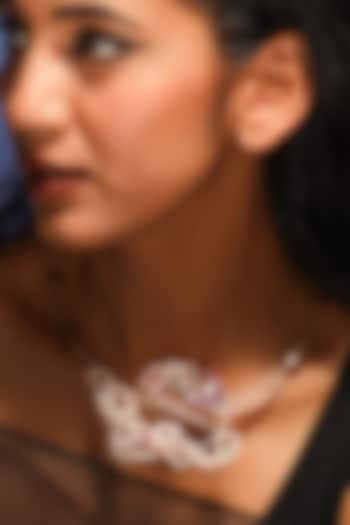 Gold Plated Acrylic & Cubic Zirconia Kanthi Necklace by Suhani Pittie at Pernia's Pop Up Shop