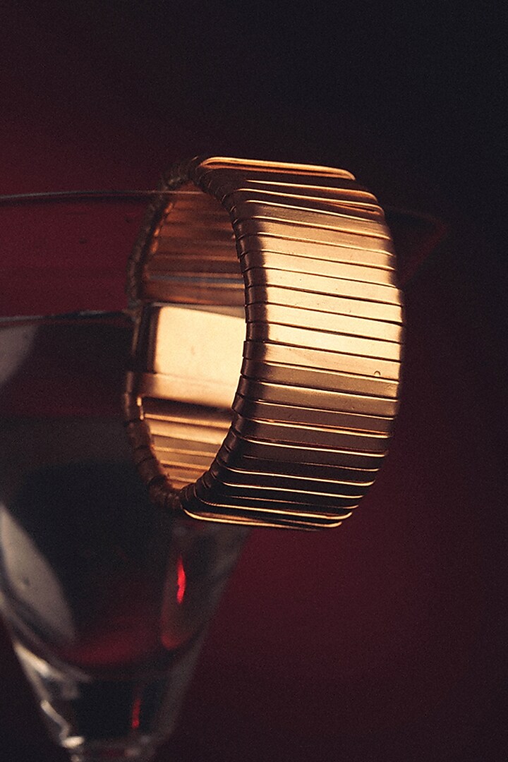 Gold Plated Flexible Cuff by Suhani Pittie at Pernia's Pop Up Shop