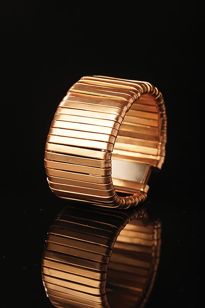 Gold Plated Flexible Cuff by Suhani Pittie at Pernia's Pop Up Shop