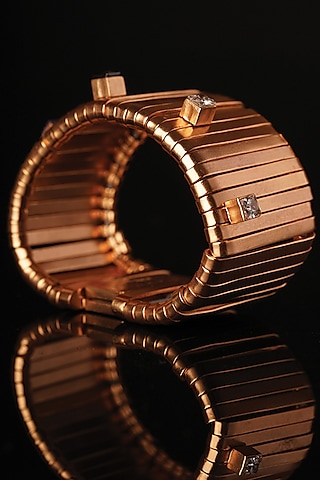 Gold Plated Crystal Cuff by Suhani Pittie