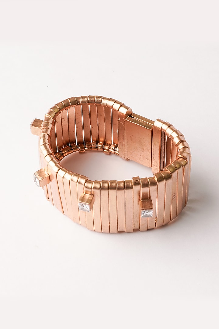 Gold Plated Crystal Cuff by Suhani Pittie at Pernia's Pop Up Shop