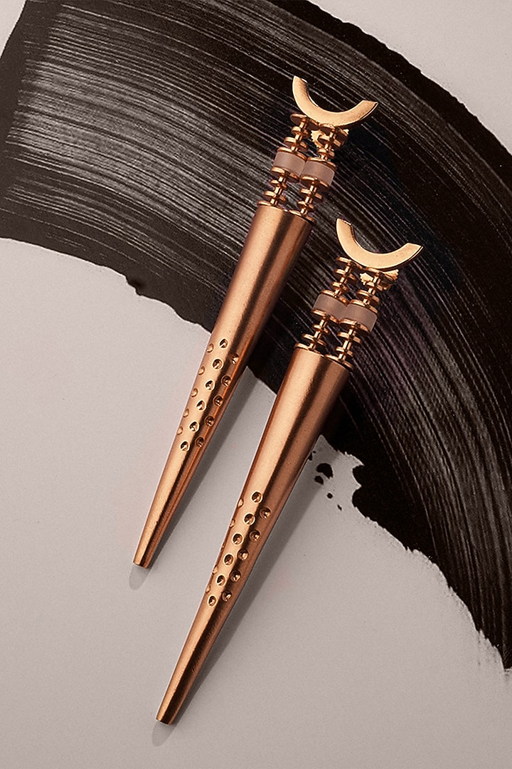 Gold Plated Brass Spike Earrings by Suhani Pittie at Pernia's Pop Up Shop