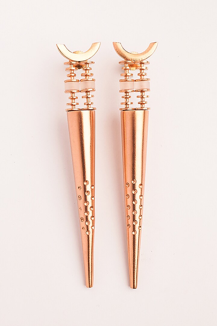 Gold Plated Brass Spike Earrings by Suhani Pittie at Pernia's Pop Up Shop