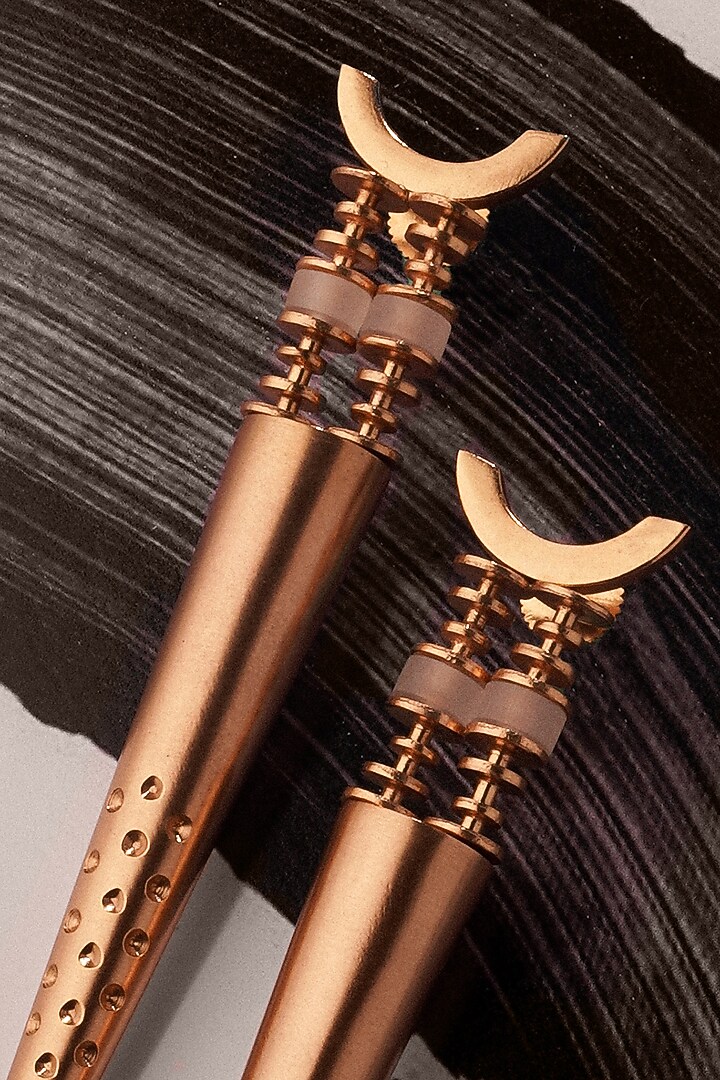 Gold Plated Brass Spike Earrings by Suhani Pittie at Pernia's Pop Up Shop